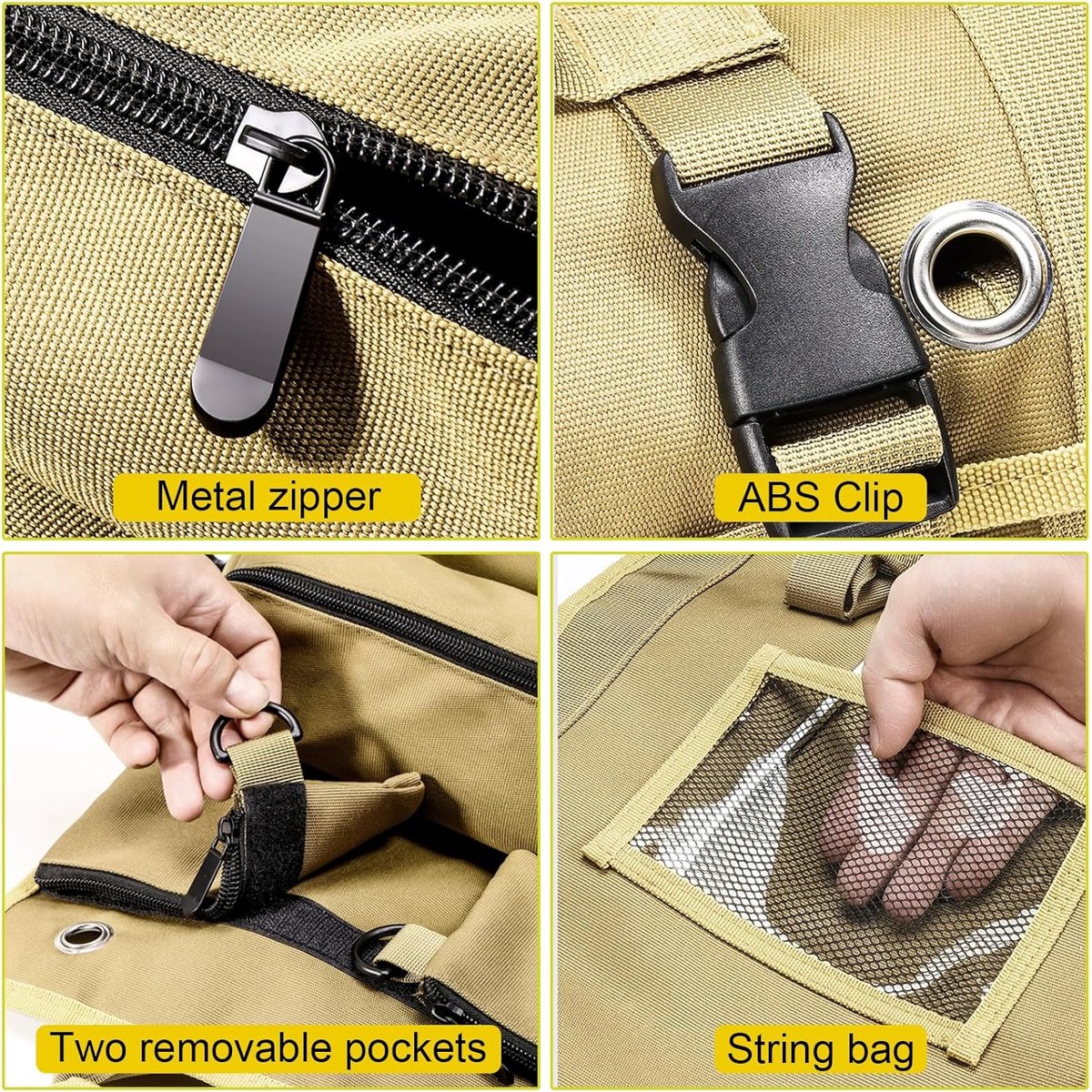 Roll-up tool bag - Tool belt - Open tool bag - with adjustable strap - Drill holder - Canvas - Roll-up pouch - Electrician's kit - Storage rack - Wrench organizer - No tool included! - Image 4
