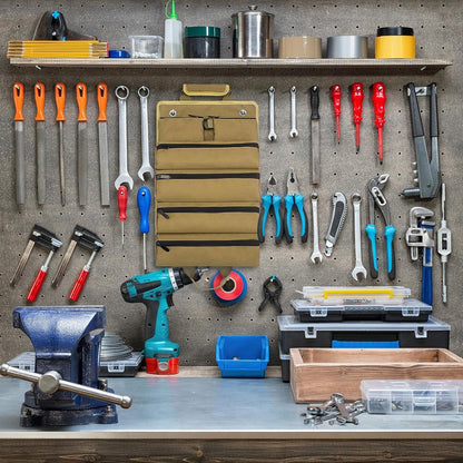 Roll-up tool bag - Tool belt - Open tool bag - with adjustable strap - Drill holder - Canvas - Roll-up pouch - Electrician's kit - Storage rack - Wrench organizer - No tool included! - Image 6