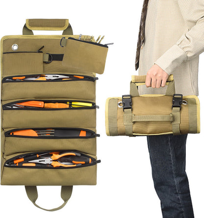 Roll-up tool bag - Tool belt - Open tool bag - with adjustable strap - Drill holder - Canvas - Roll-up pouch - Electrician's kit - Storage rack - Wrench organizer - No tool included! - Image 8