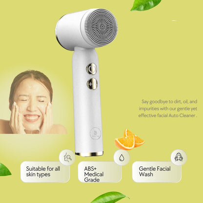 Facial Cleansing Brush - Sonic Roller - Spin - Electric Facial Cleanser - Facial Care - Keratin - Electric - Portable - Waterproof - 6 Interchangeable Brush Heads - Suitable for Women's and Men's Skin - 6 in 1 - White - Image 2