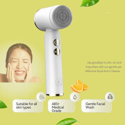 Facial Cleansing Brush - Sonic Roller - Spin - Electric Facial Cleanser - Facial Care - Keratin - Electric - Portable - Waterproof - 6 Interchangeable Brush Heads - Suitable for Women's and Men's Skin - 6 in 1 - White - Image 2