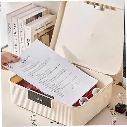 Lockable storage box - 9L lockable pillbox with double combination lock - Waterproof lockable box with combination lock - Perfect for personal belongings at home or in the office - Wit - Image 2