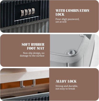 Lockable storage box - 9L lockable pillbox with double combination lock - Waterproof lockable box with combination lock - Perfect for personal belongings at home or in the office - Wit - Image 3