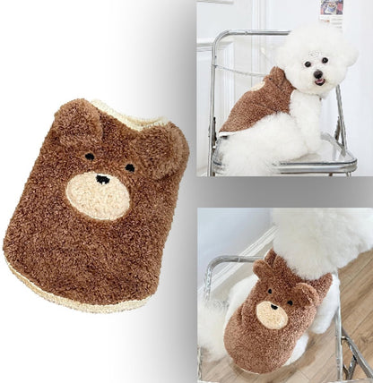 Dog Sweater - Dog Coat - Warm Winter Sweater - Warm Dog Coat - Teddy Bear - Plush Coat - Warm Clothes - Perfect for Small Dogs - Medium Dogs - Dog - Coffee - Size Medium - Size XL