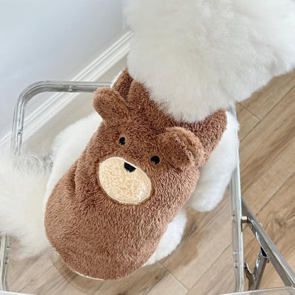 Dog Sweater - Dog Coat - Warm Winter Sweater - Warm Dog Coat - Teddy Bear - Plush Jacket - Warm Clothes - Perfect for Small Dogs - Medium-Sized Dogs - Dog - Coffee - Medium - Size L - Image 3