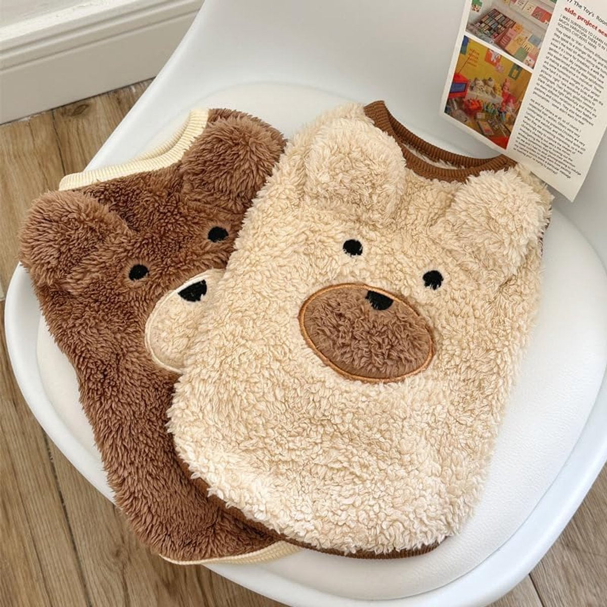 Dog Sweater - Dog Coat - Warm Winter Sweater - Warm Dog Coat - Teddy Bear - Plush Jacket - Warm Clothes - Perfect for Small Dogs - Medium-Sized Dogs - Dog - Coffee - Medium - Size L - Image 7