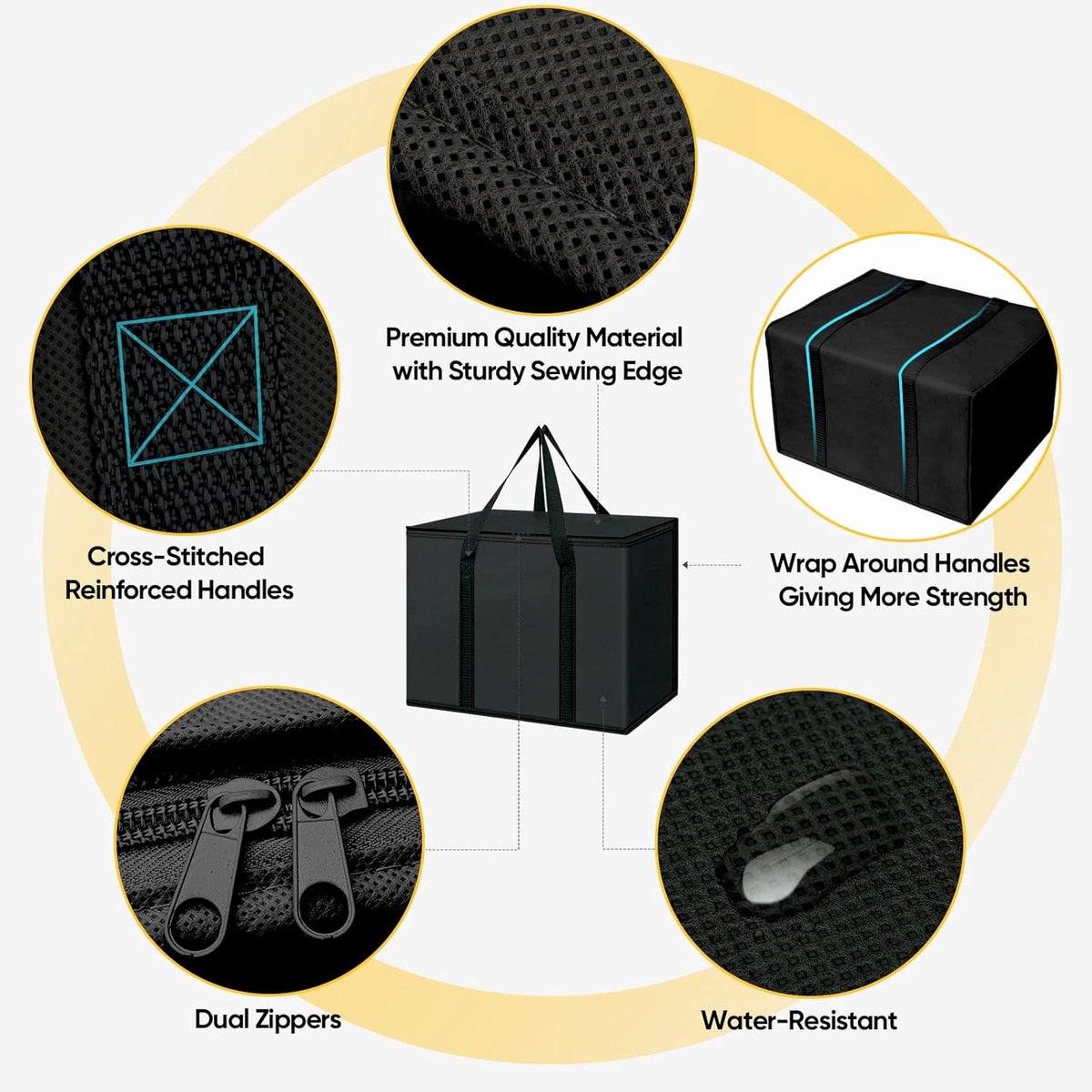 Insulated bag - Set of 2 reusable and insulated grocery bags - Insulated bag - Lunch bag - Picnic bag - Foldable insulated bag - Large, sturdy insulated bag - Image 3