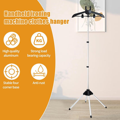 Hanger - Folding ironing hanger - Garment steamer hanger - Folding hanger - Hanger for portable garment steamer with ironing gloves - Telescopic support - Folding garment steamer hanger (black) - Image 5