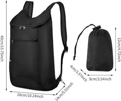 Backpack - Set of 2 Ultralight Foldable Backpacks - Waterproof Hiking Backpack - Ultralight Outdoor Backpack - Foldable Backpack - Ideal for Camping, Hiking, Travel and Sports - Black and Blue - Image 6