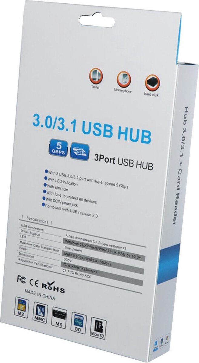 USB 3.0 Hub with 3-Port Splitter and Memory Card Reader - SD/TF/Micro SD Card Reader - USB 3.0 Hub - Image 6