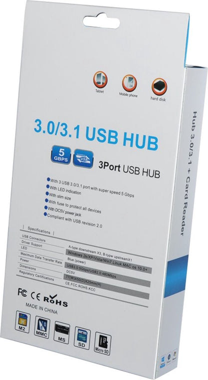 USB 3.0 Hub with 3-Port Splitter and Memory Card Reader - SD/TF/Micro SD Card Reader - USB 3.0 Hub - Image 6