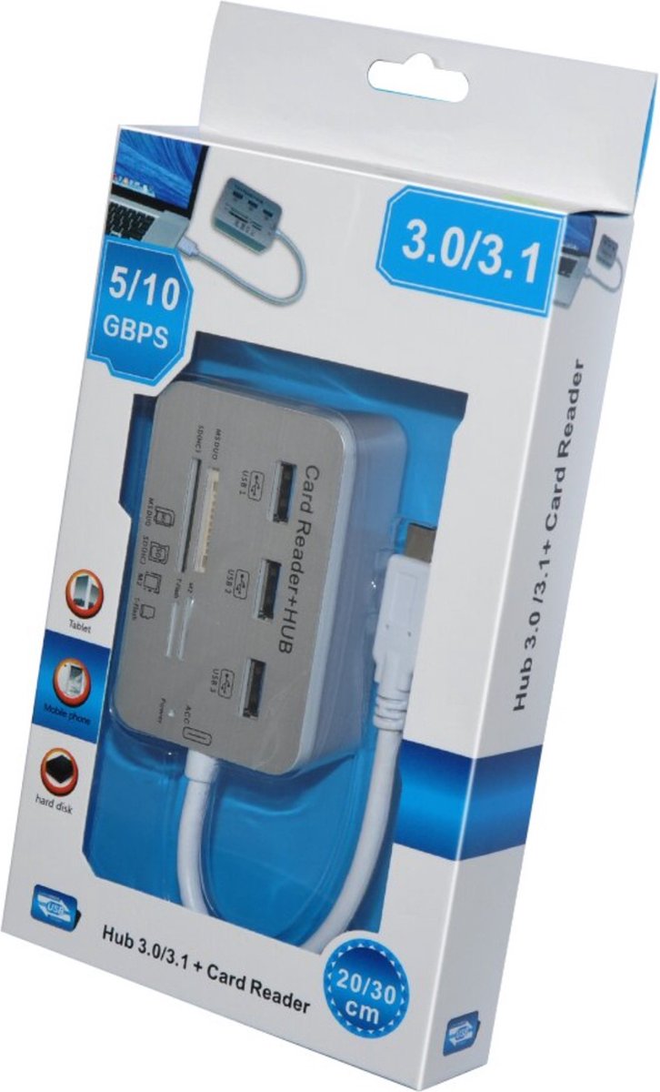 USB 3.0 Hub with 3-Port Splitter and Memory Card Reader - SD/TF/Micro SD Card Reader - USB 3.0 Hub - Image 7