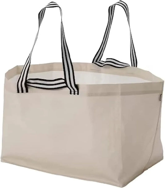 10 IKEA-style quality tote bags, shopping bags, large size, polypropylene, 68 x 36 cm, light beige, size L.