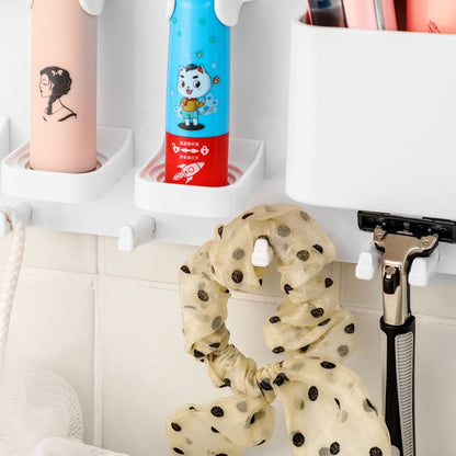 Toothbrush holder - Electric toothbrush holder - High quality - Adjustable - Wall mounted - Drying - Razor blade holder - Bathroom organizer - Universal - Self-adhesive - No brush heads - Wit - Image 5