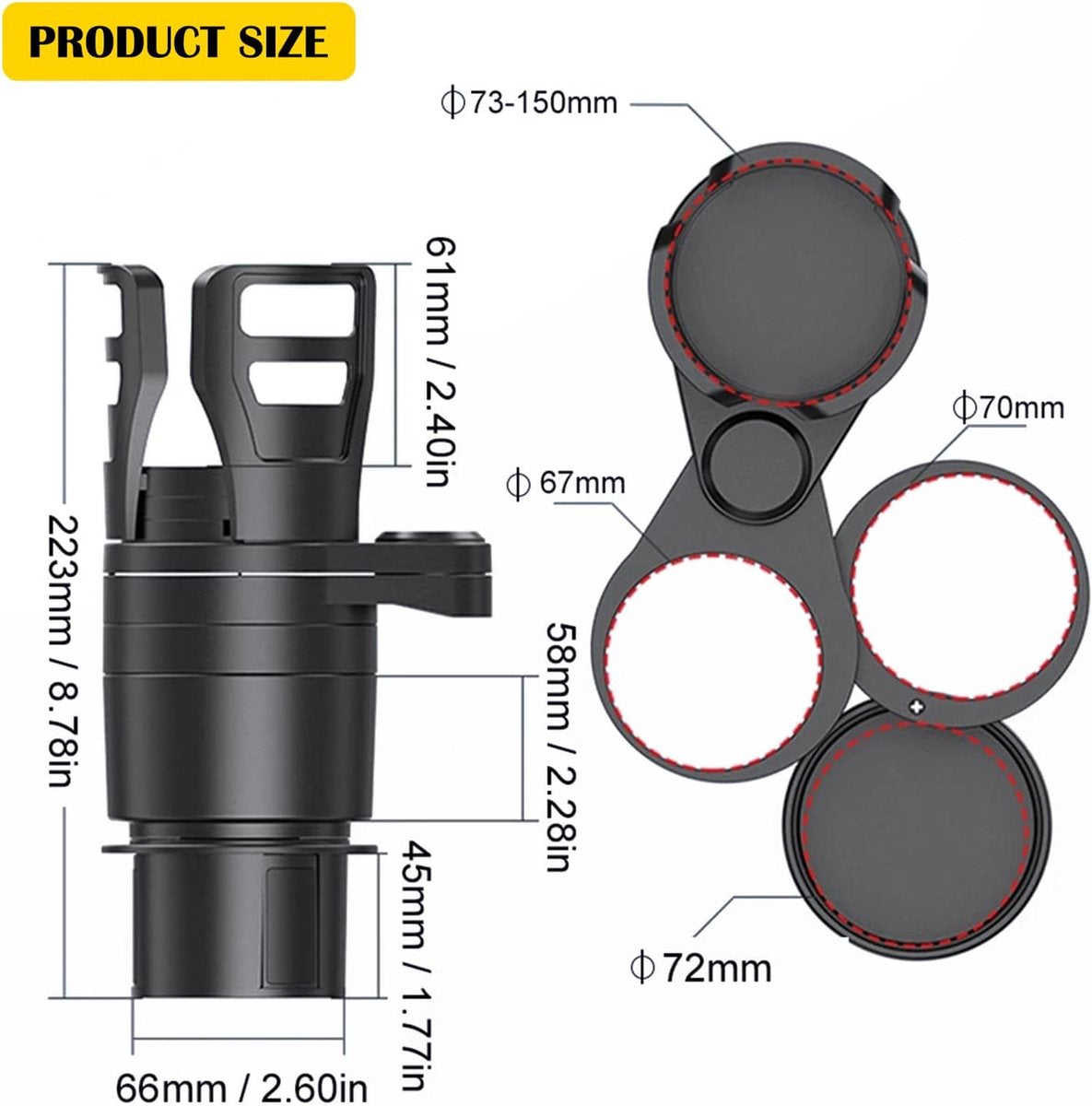 Universal 4-in-1 Car Organizer - Car Seat Organizer - Cup Holder - Drink Holder - Can and Bottle Holder - Car Accessories - High Quality - Coffee Holder - Foldable - Sturdy and Durable - Car Travel - Image 4