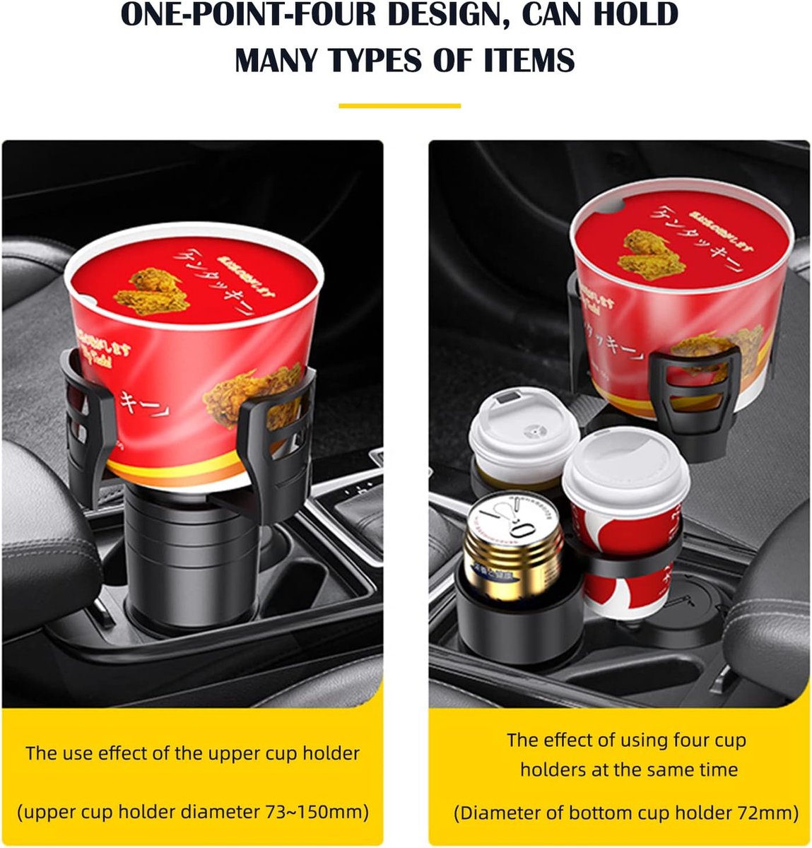 Universal 4-in-1 Car Organizer - Car Seat Organizer - Cup Holder - Drink Holder - Can and Bottle Holder - Car Accessories - High Quality - Coffee Holder - Foldable - Sturdy and Durable - Car Travel - Image 5