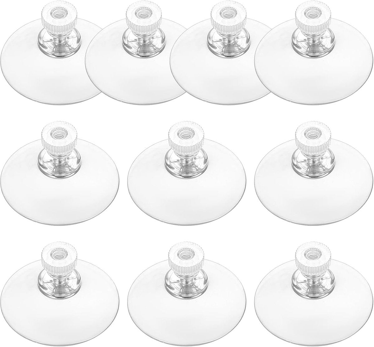 10 suction cups with M4 screws, 41 mm plastic suction cups, suction cups for windows, transparent suction cups, suction cups with 10 serrated nuts for mirrored glass wall doors and craft projects.