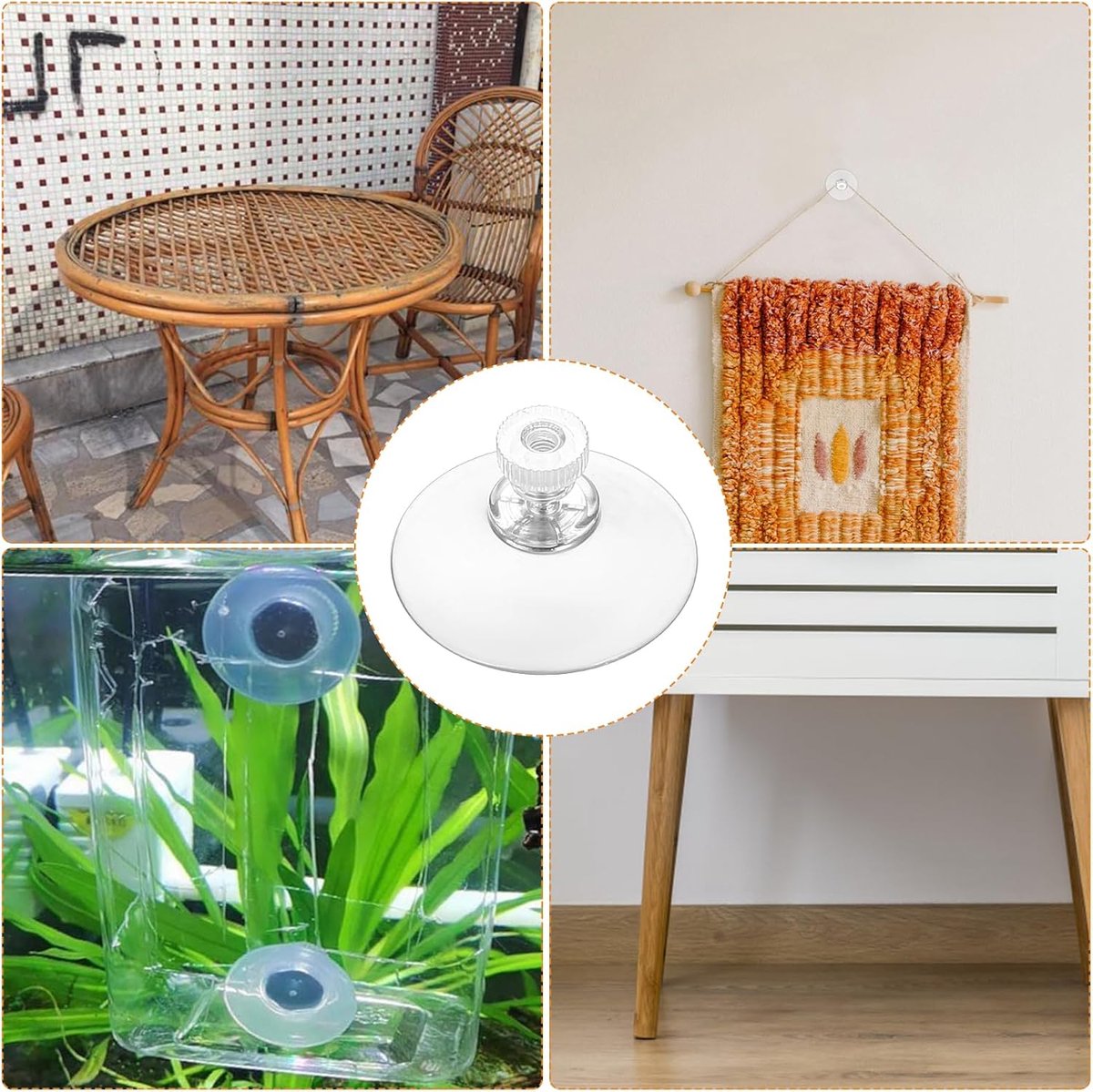 10 suction cups with M4 screws, 41 mm plastic suction cups, suction cups for windows, transparent suction cups, suction cups with 10 serrated nuts for mirrored glass wall doors and craft projects. - Image 6