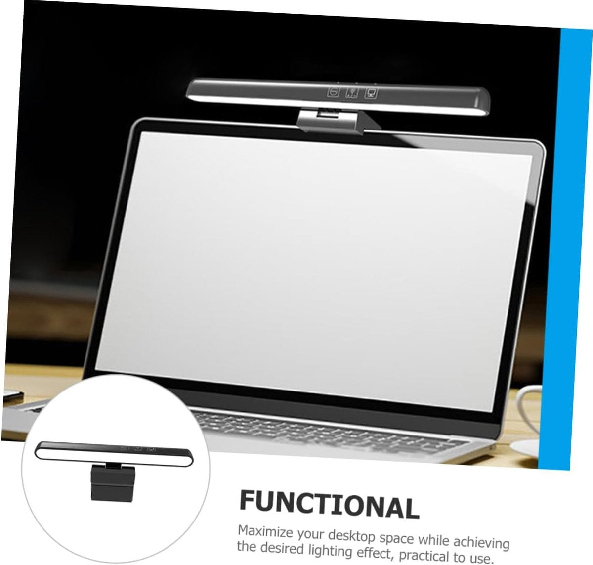 Clip-on desk lamp - LED desk lamp - Clip-on desk lamp - Dimmable - Home office - Reading lamp - Clip-on lamp - Black - Image 3
