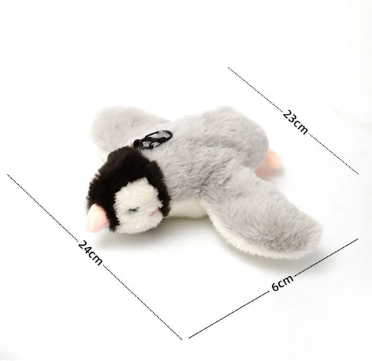 Cat Toys - Cat Toys with Catnip - Flappy Bird Cat Toy for Indoor Cats - Rechargeable - Electric Cat Toys - With Sound - Plush Sports Toy for Kittens - Gray Penguin - Image 2
