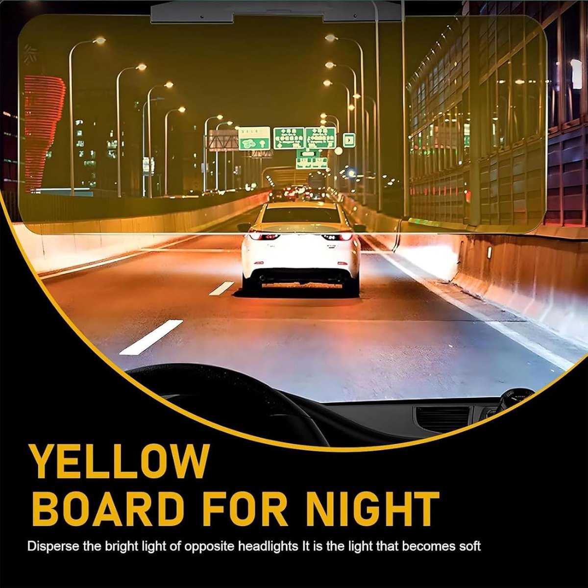 Car Sunshade - 2-in-1 Sunshade Extension - Day and Night Glare Protection - For All Vehicles - Driver and Passenger Side Sunshade - Image 2