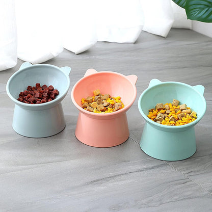 Cat bowl - Feeders - Tilting bowl - Anti-vomiting - Angled design - Blue - Perfect for cats - Indoor use - Pet accessories - Blue - Image 3