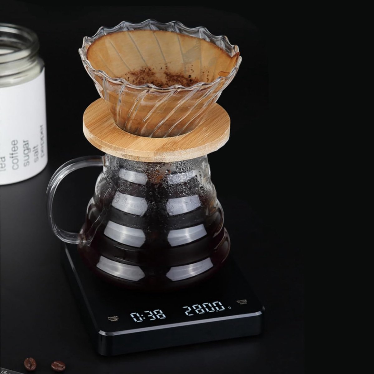 Precision Scale - Barista Scale - Coffee Scale with Timer - Small 3 kg / 0 g Coffee Scale with Gravity Sensor - Rechargeable Kitchen Scale - Barista Essential - High Precision - Black - Image 4