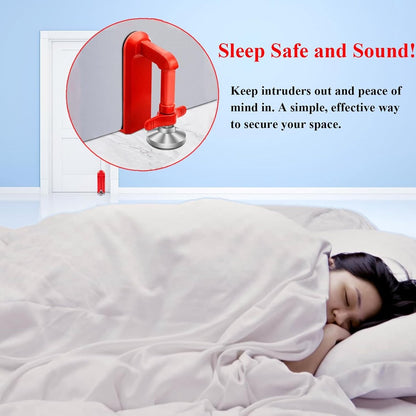 Door security - portable door locks for theft protection while traveling, security for hotel rooms and apartments - drill-free garage door for women and children - peaceful sleep - Image 2