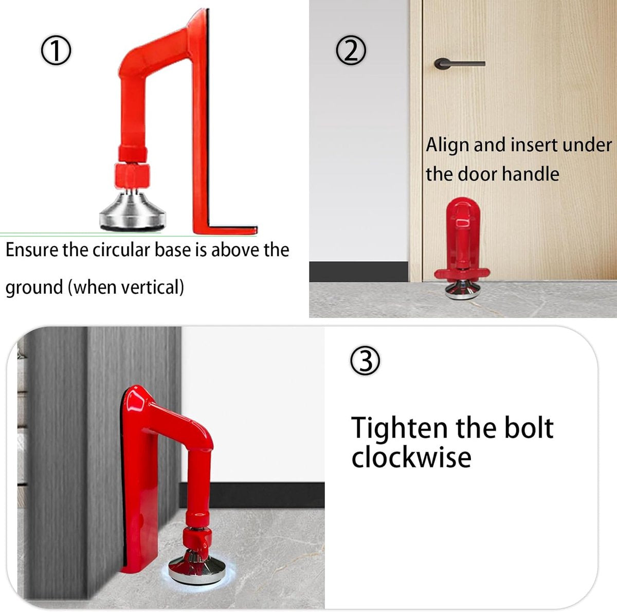 Door security - portable door locks for theft protection while traveling, security for hotel rooms and apartments - drill-free garage door for women and children - peaceful sleep - Image 4
