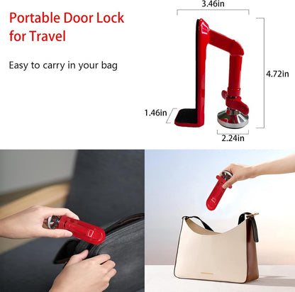 Door security - portable door locks for theft protection while traveling, security for hotel rooms and apartments - drill-free garage door for women and children - peaceful sleep - Image 5