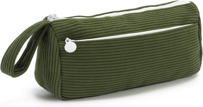 Corduroy pencil case - Pretty pencil case with a practical zipper - Makeup bag - Suitable for school-aged teenagers, boys and girls