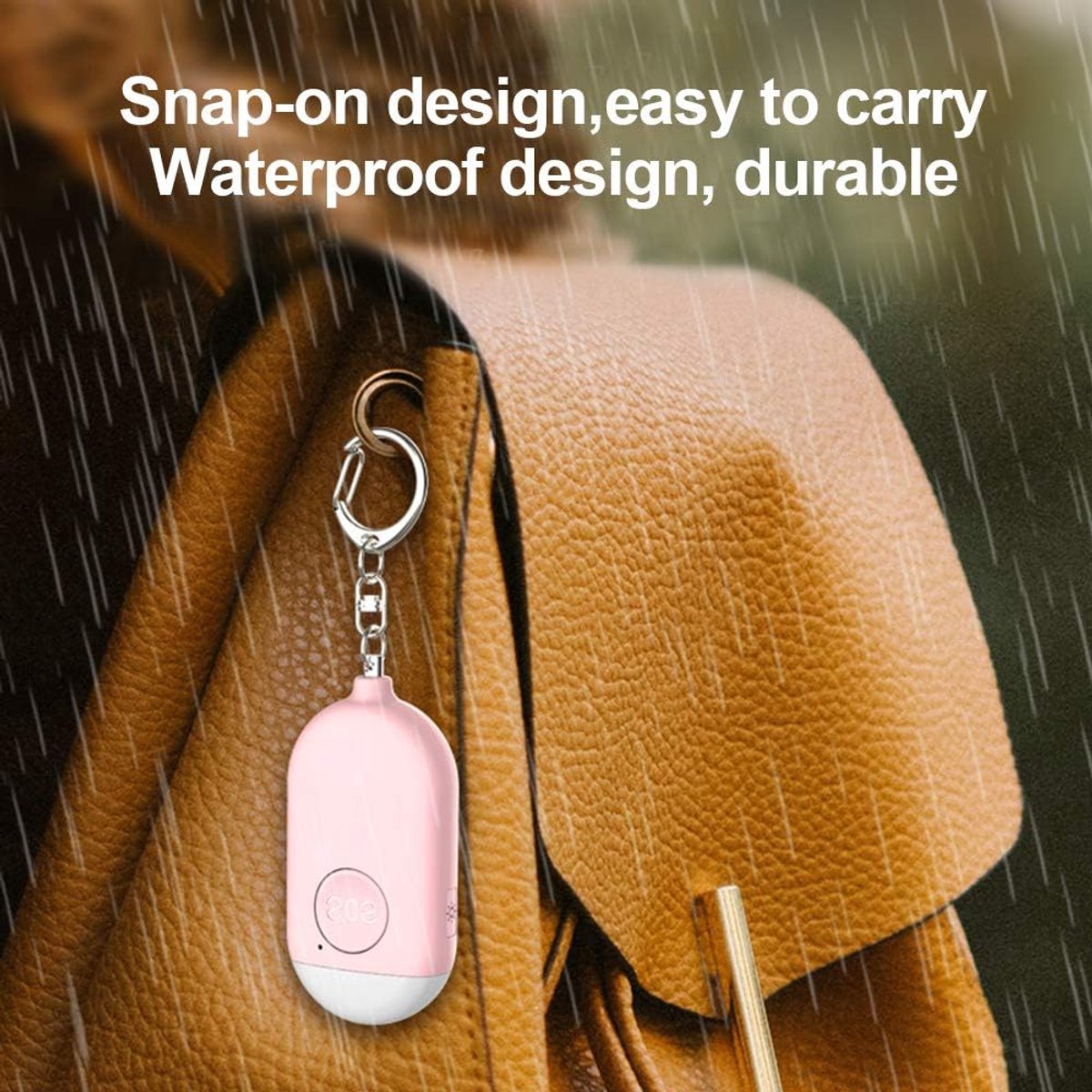 Rechargeable Personal Alarm – Keychain – Personal Alarm – Alarm Keychain – Rechargeable LED Flashlight – Self-Defense Products – Self-Defense Alarm – Personal Alarm – Pink - Image 2
