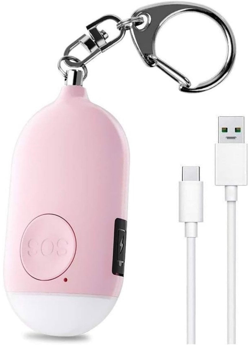 Rechargeable Personal Alarm – Keychain – Personal Alarm – Alarm Keychain – Rechargeable LED Flashlight – Self-Defense Products – Self-Defense Alarm – Personal Alarm – Pink - Image 4