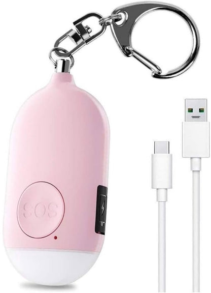 Rechargeable Personal Alarm – Keychain – Personal Alarm – Alarm Keychain – Rechargeable LED Flashlight – Self-Defense Products – Self-Defense Alarm – Personal Alarm – Pink - Image 4