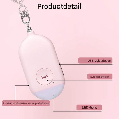 Rechargeable Personal Alarm – Keychain – Personal Alarm – Alarm Keychain – Rechargeable LED Flashlight – Self-Defense Products – Self-Defense Alarm – Personal Alarm – Pink - Image 5