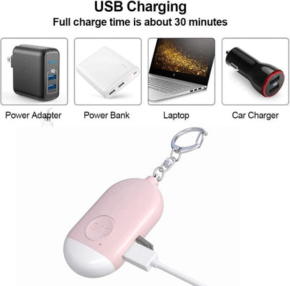 Rechargeable Personal Alarm – Keychain – Personal Alarm – Alarm Keychain – Rechargeable LED Flashlight – Self-Defense Products – Self-Defense Alarm – Personal Alarm – Pink - Image 8