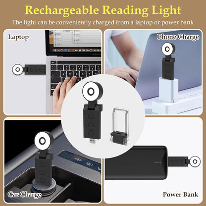 Reading light for books - For bed - With clip - Rechargeable - 5 settings - Bedside lamp - Black - Image 6