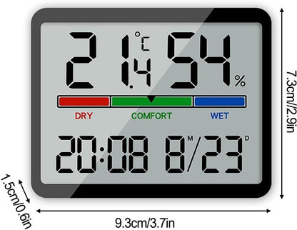 Wekker - Digital Alarm Clock - Weather Station - Room Thermometer - Digital Bathroom Clock - Shower Timer - Kitchen Thermometer - Gym - Bedroom - Kitchen - Office - Christmas Gifts - Black - Image 5