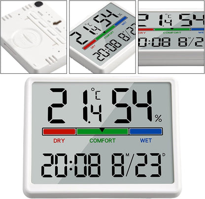 Wekker - Digital Alarm Clock - Weather Station - Room Thermometer - Digital Bathroom Clock - Shower Timer - Kitchen Thermometer - Gym - Bedroom - Kitchen - Office - Christmas Gifts - Wit - Image 4