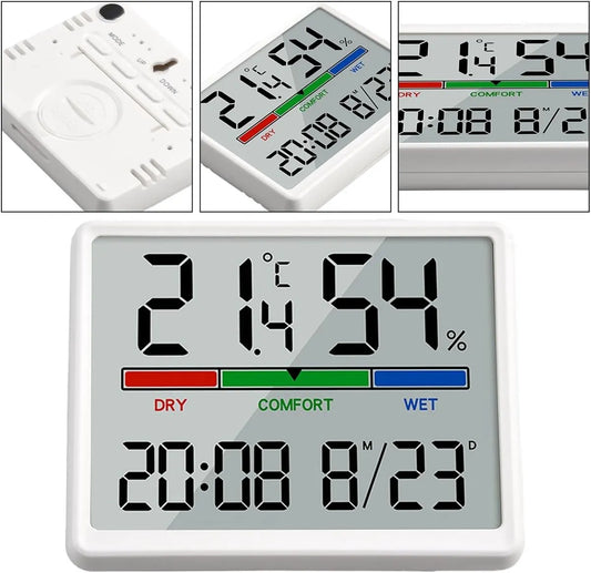 Wekker - Digital Alarm Clock - Weather Station - Room Thermometer - Digital Bathroom Clock - Shower Timer - Kitchen Thermometer - Gym - Bedroom - Kitchen - Office - Christmas Gifts - Wit - Image 4