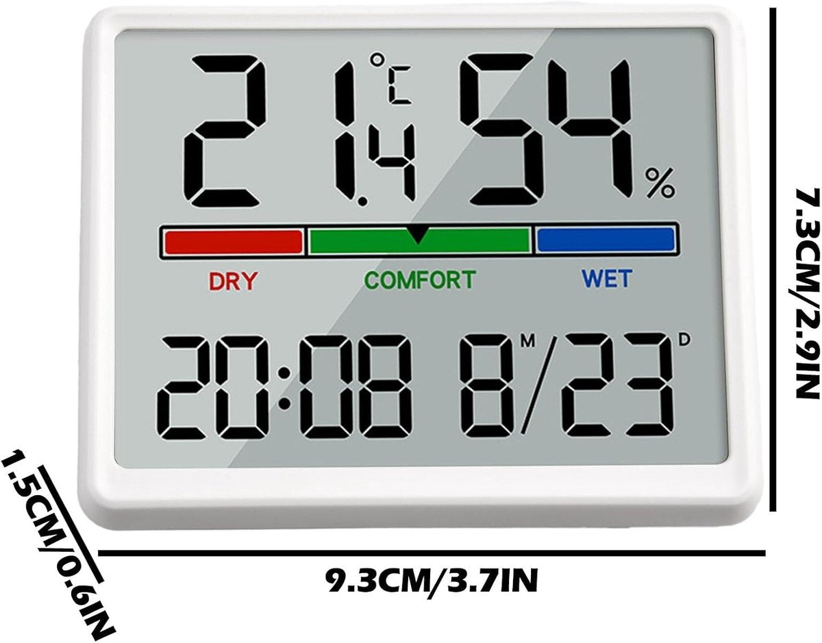 Wekker - Digital Alarm Clock - Weather Station - Room Thermometer - Digital Bathroom Clock - Shower Timer - Kitchen Thermometer - Gym - Bedroom - Kitchen - Office - Christmas Gifts - Wit - Image 5