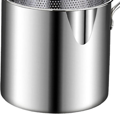 Frying pan - Frying pans - Frying pan set - Stainless steel frying pan with strainer - Portable stainless steel frying pan - Mini shrimp fryer - Small frying basket - Suitable for home cooking - Image 8