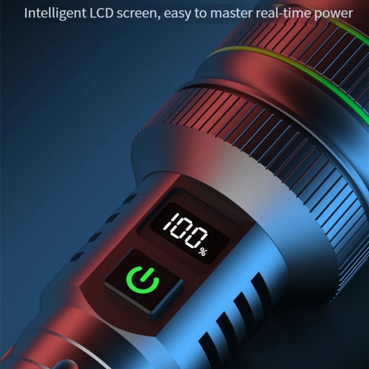 Rechargeable LED Flashlight - Military Flashlight - 5000 lumens - 26650 rechargeable battery - 6 modes - Power bank function - IP67 waterproof - Battery-powered flashlight - Image 4