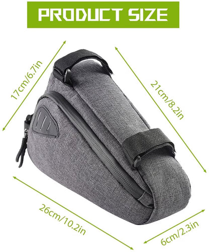 Bicycle pannier - Bicycle frame bag - Waterproof bicycle bag - Triangular bicycle frame bag - Mountain bike and road bike accessories, large capacity - Grijs - Image 7