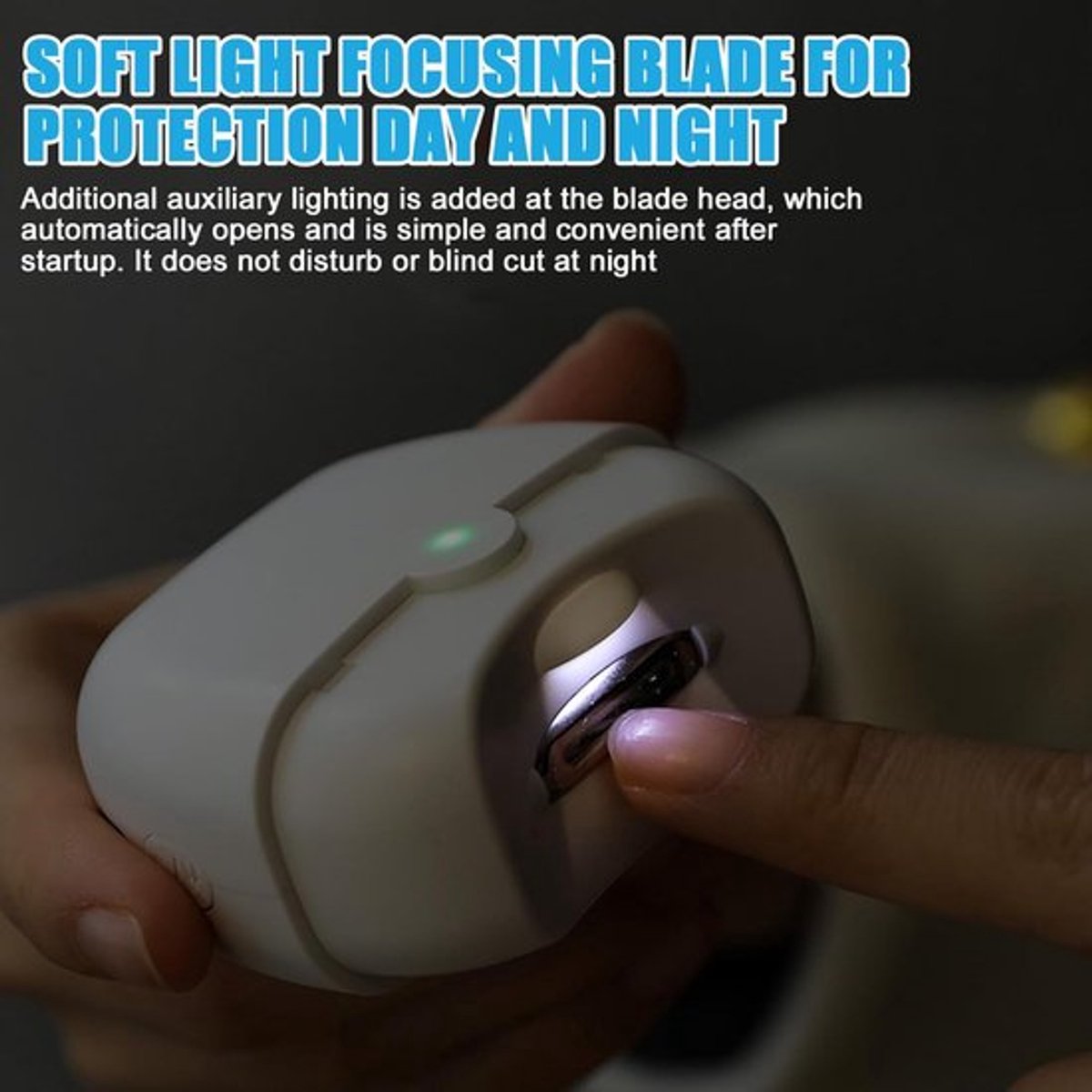 Electric Nail Clipper - Electric Nail Clipper with Light - Electric Nail File for All Ages - Rechargeable - Automatic Nail Clipper - ABS and Stainless Steel - Fingernails and Toenails - For Babies, Children, Seniors (White) - Image 2