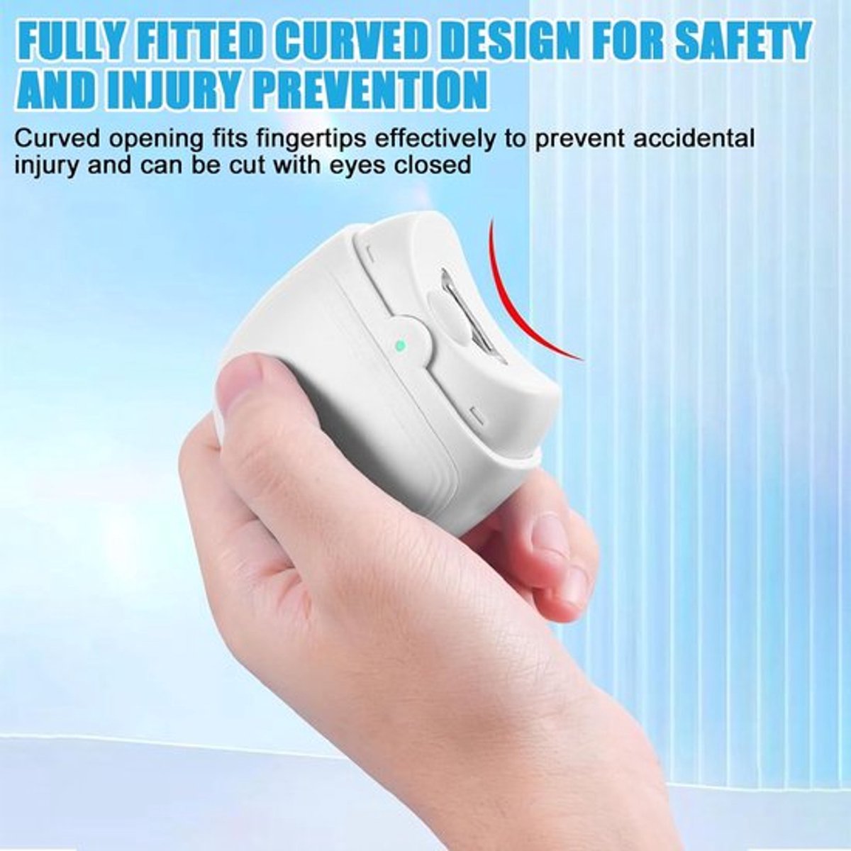 Electric Nail Clipper - Electric Nail Clipper with Light - Electric Nail File for All Ages - Rechargeable - Automatic Nail Clipper - ABS and Stainless Steel - Fingernails and Toenails - For Babies, Children, Seniors (White) - Image 4