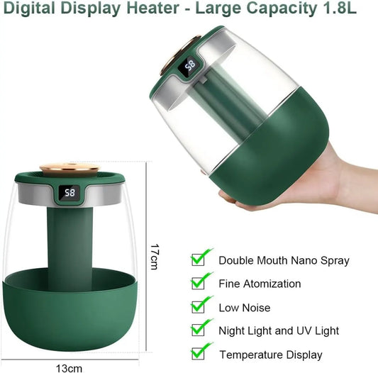 Humidifiers - Bedroom humidifier - Mini humidifier - Children's room humidifier - Humidifier with hygrometer - Humidifier with night light for bedroom - Children's room - Plants - Vegetables - Image 2