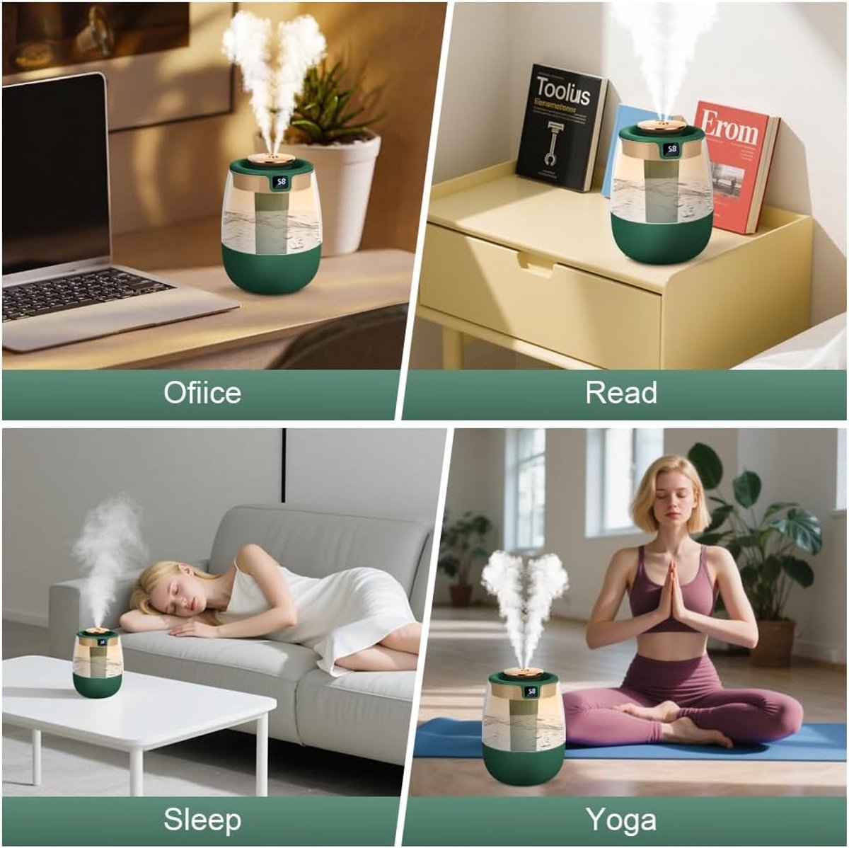 Humidifiers - Bedroom humidifier - Mini humidifier - Children's room humidifier - Humidifier with hygrometer - Humidifier with night light for bedroom - Children's room - Plants - Vegetables - Image 8