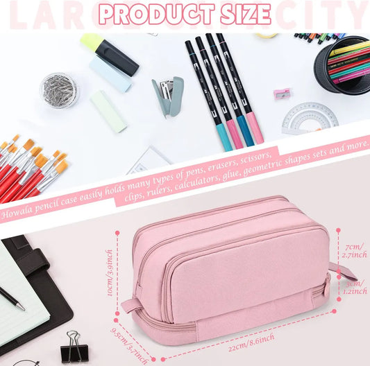 Pencil Case - Pencil Case - Pencil Case for Boys and Girls - Multifunctional Compartment Pencil Case - School Supplies - 22x11x9.5cm - Pink - Image 2