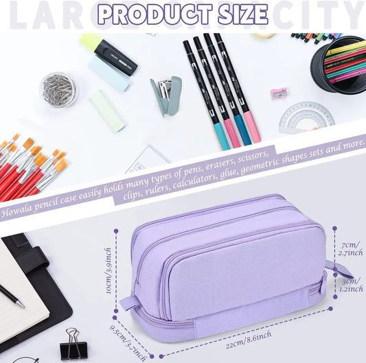 Pencil Case - Pencil Case - Pencil Case for Boys and Girls - Multifunctional Compartment Pencil Case - School Supplies - 22x11x9.5cm - Purple - Image 2